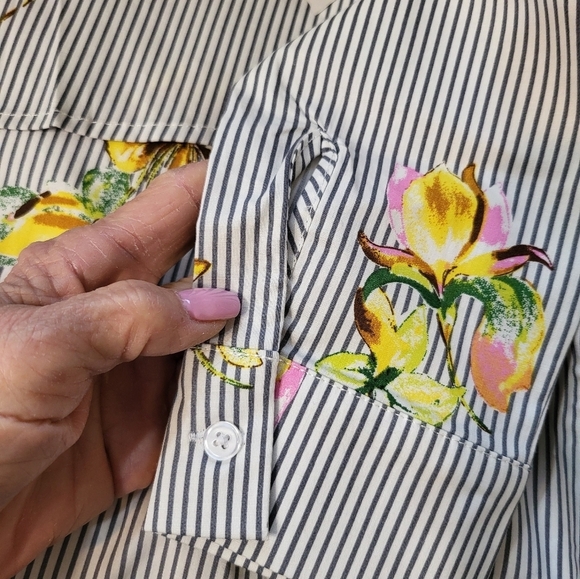 NWT Large Floral Striped One-Shoulder Top Lumiere Urban Outfitters Top - Picture 7 of 16